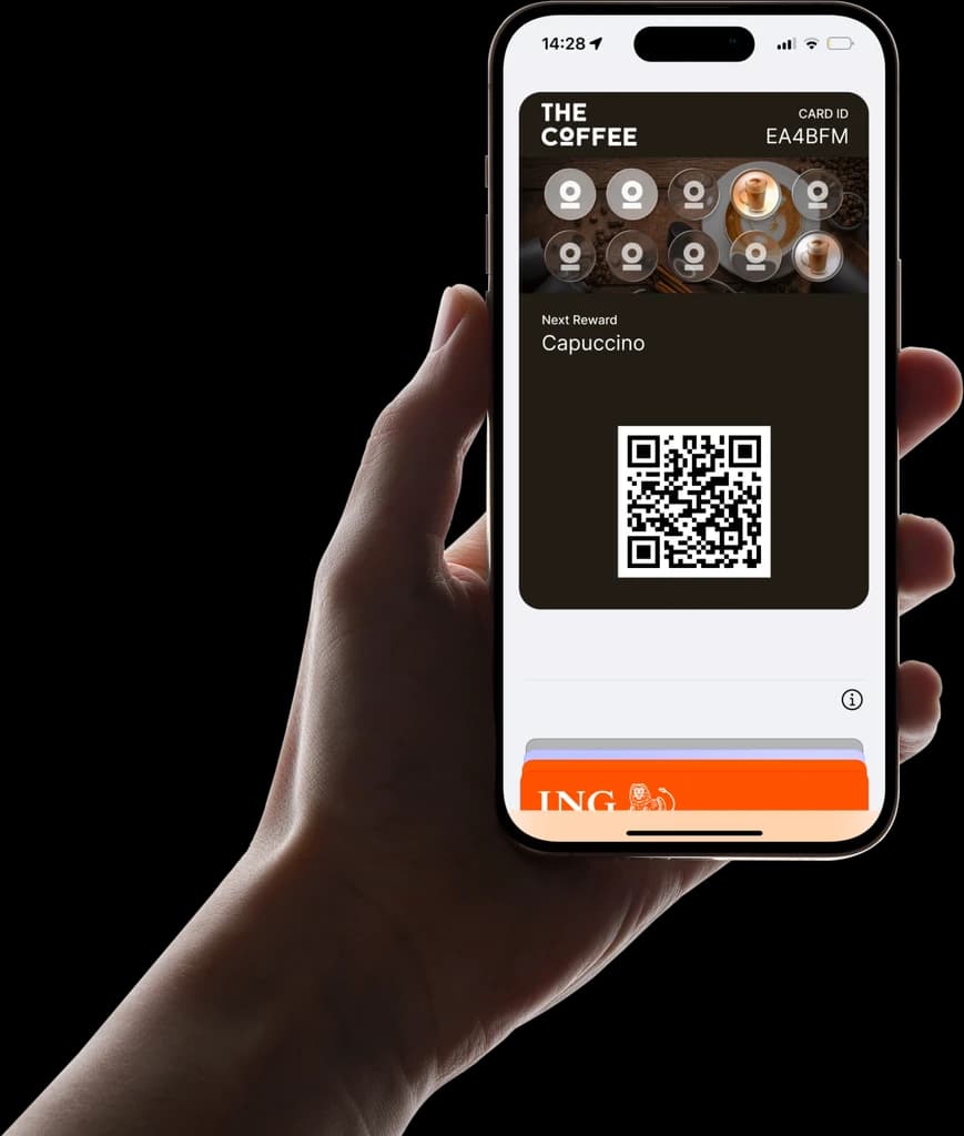 Carte de fidélité The Coffee avec système de tampons dans Apple Wallet