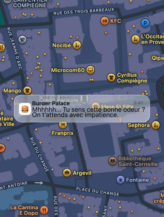 Notification programmée pour un événement client ciblé