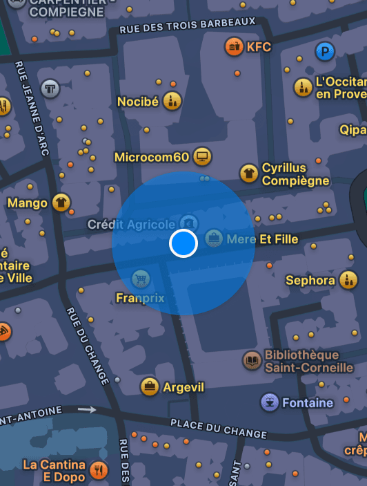 Notification géolocalisée déclenchée à proximité du commerce